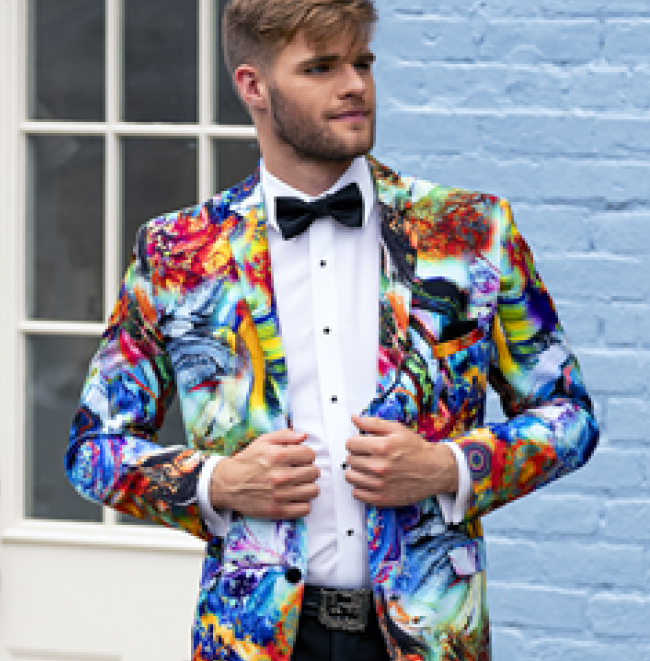 Abstract Hendrix Suit by Mark of Distinction