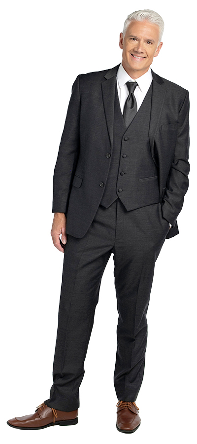 Front view of the Houston Charcoal Dark Grey Suit