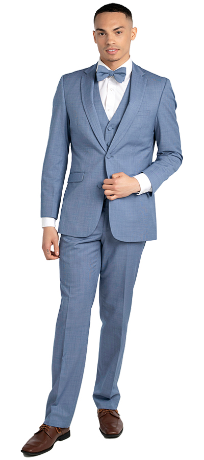 Front view of the Cornflower medium blue suit