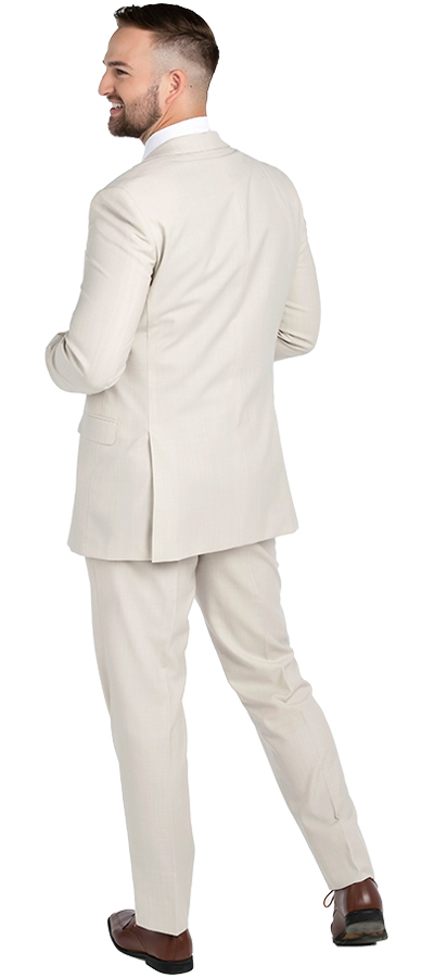 Back view of the Dominic Cream Suit