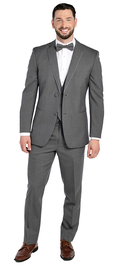 Front view of the Essex Grey Tuxedo