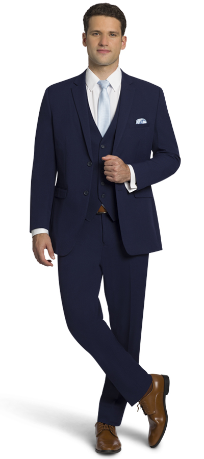 Navy Two Button Notch Suit