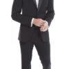 Front view of the one button black notch Tuxedo