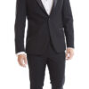 Front view of the one button black notch Tuxedo