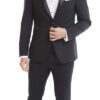Left view of the one button black notch Tuxedo