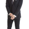 Left view of the one button Shawl Black Tuxedo