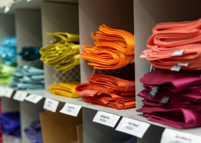 A wide range of accessory and pocket square colors in stock