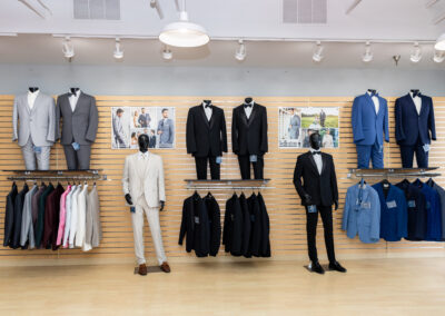 Skeffingtons West Des Moines in store Suit and Tux Rental display