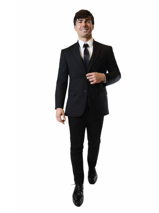 Black Notch Lapel Suit
