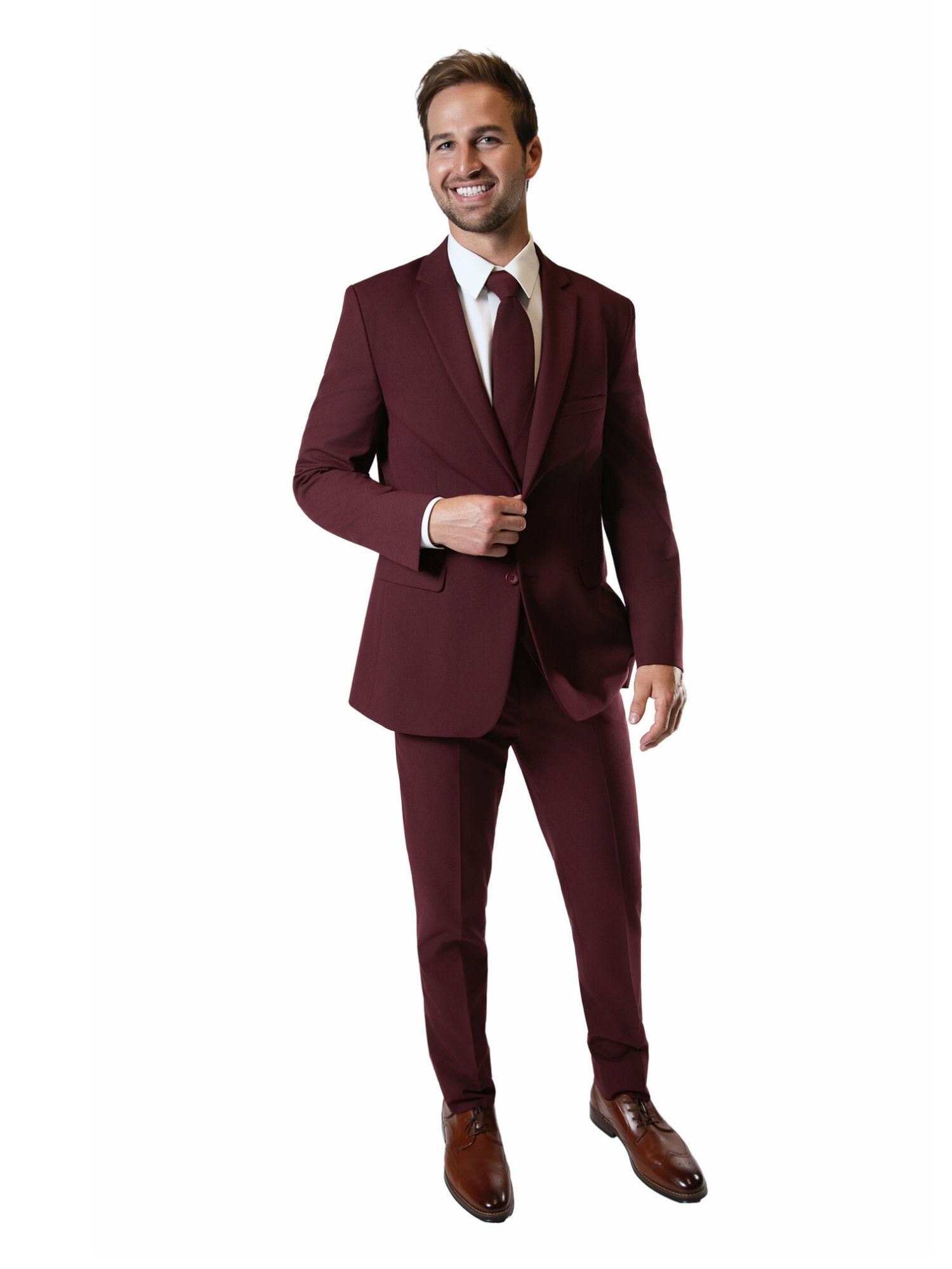 Burgundy Notch Lapel Suit 2 - Skeffingtons Formal Wear