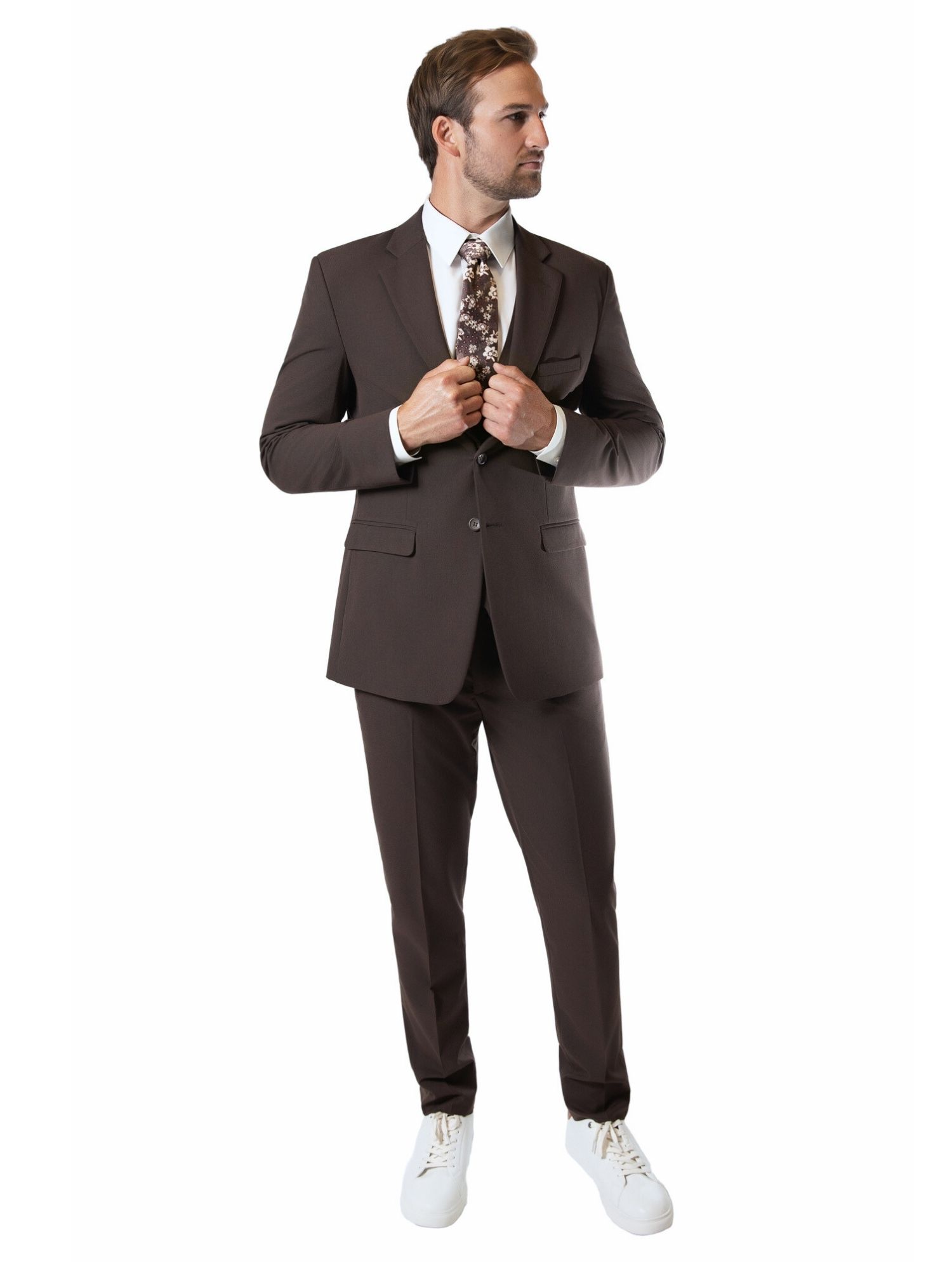 Chocolate Brown Notch Lapel Suit 3 - Skeffingtons Formal Wear