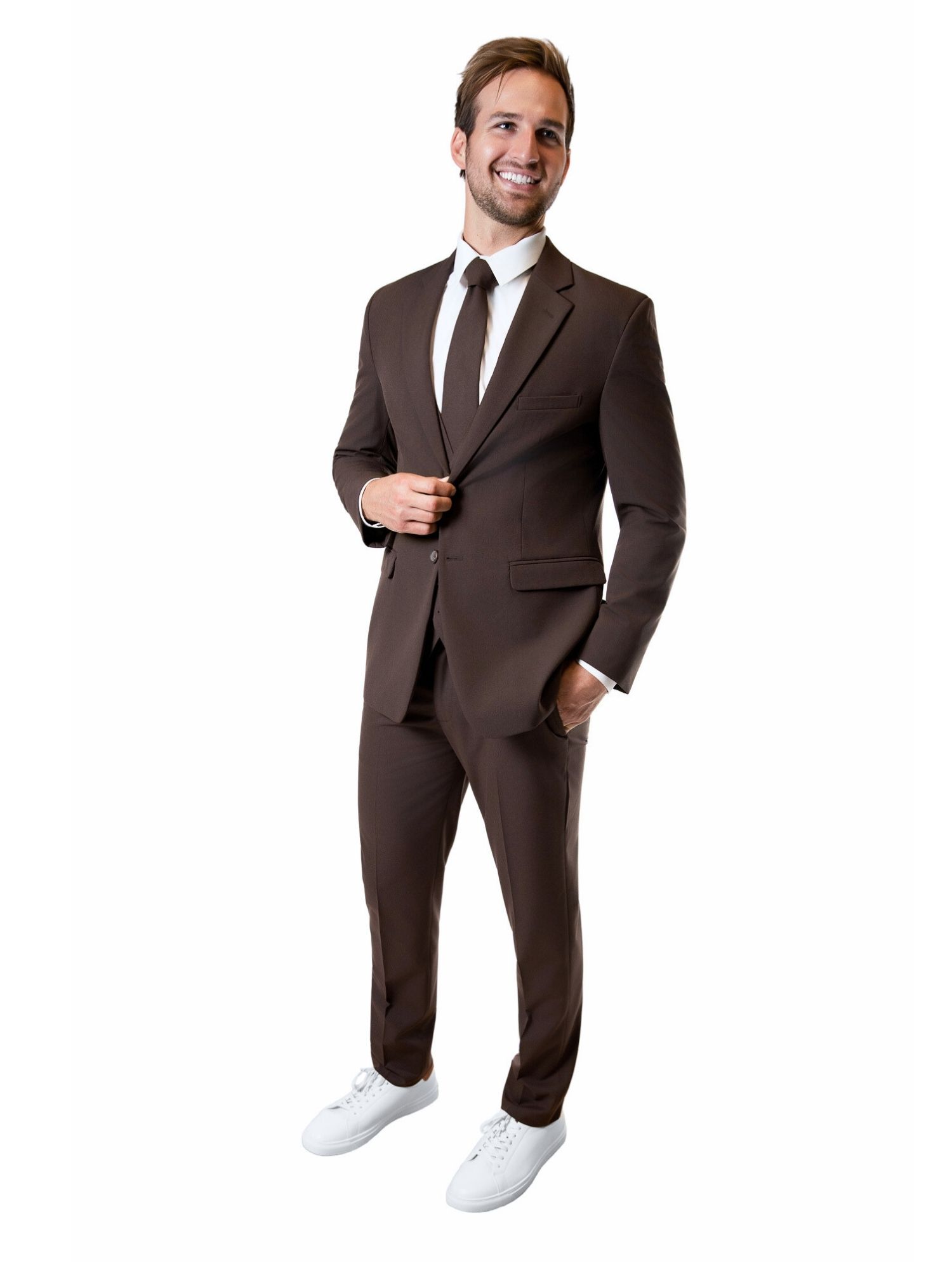 Chocolate Brown Notch Lapel Suit 4 - Skeffingtons Formal Wear