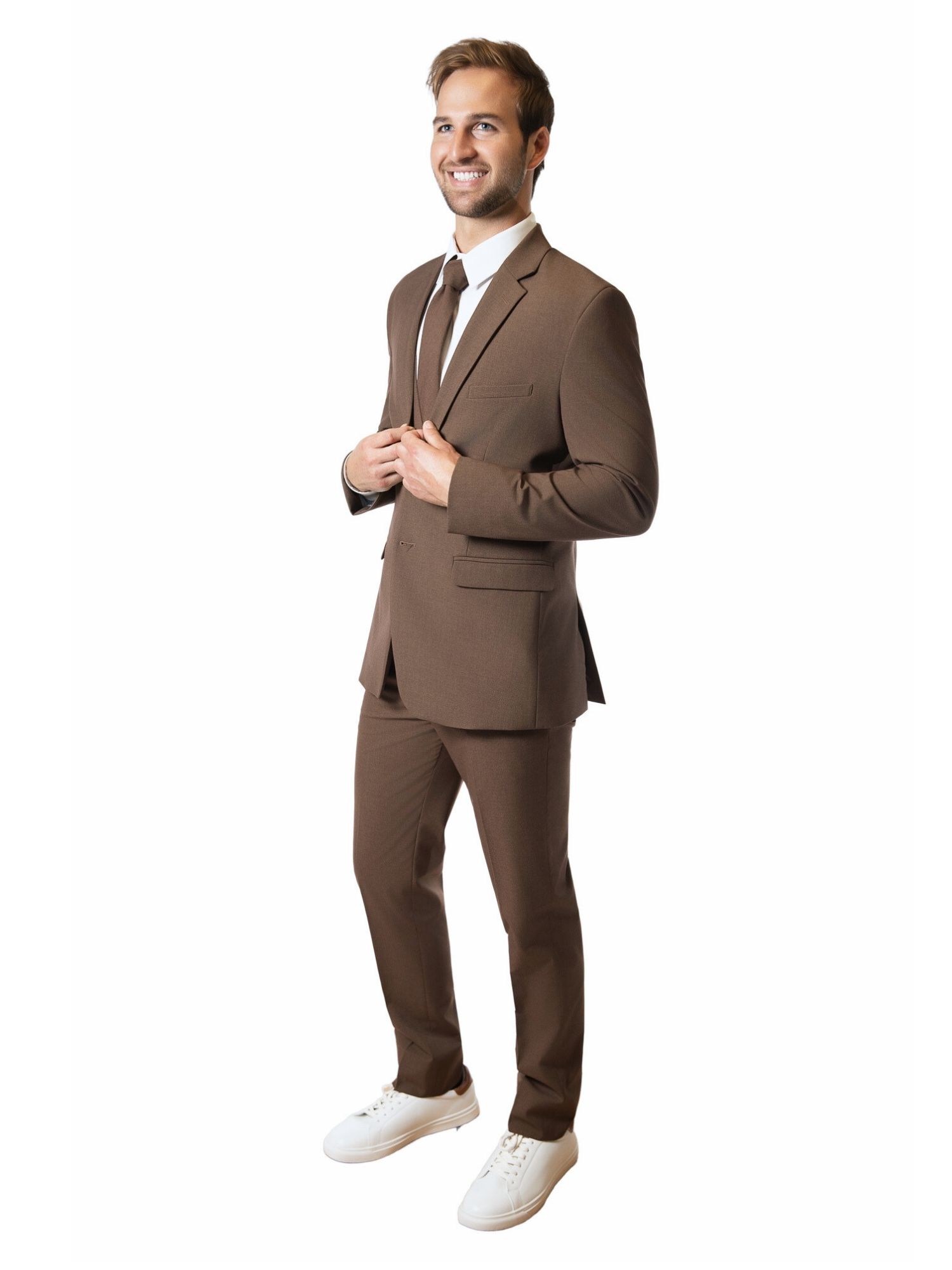 Cocoa Brown Notch Lapel Suit 3 - Skeffingtons Formal Wear