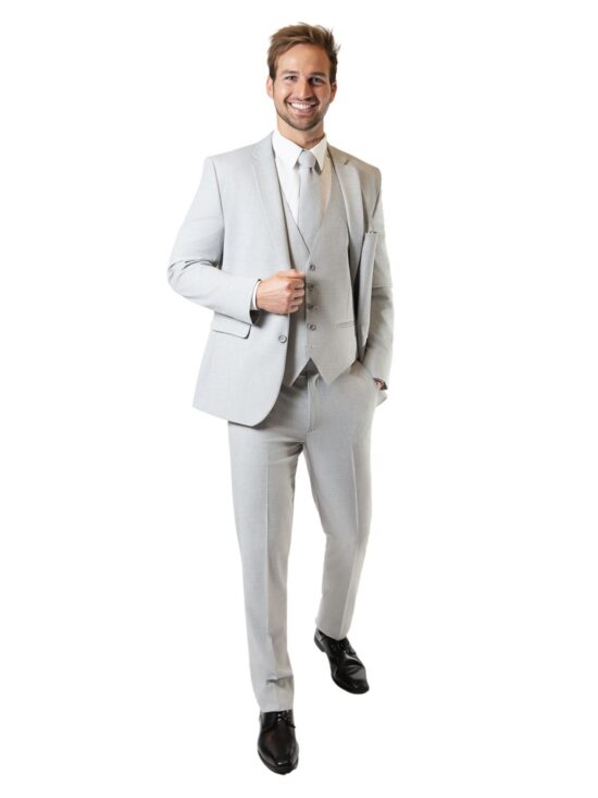 Light Grey Notch Lapel Suit