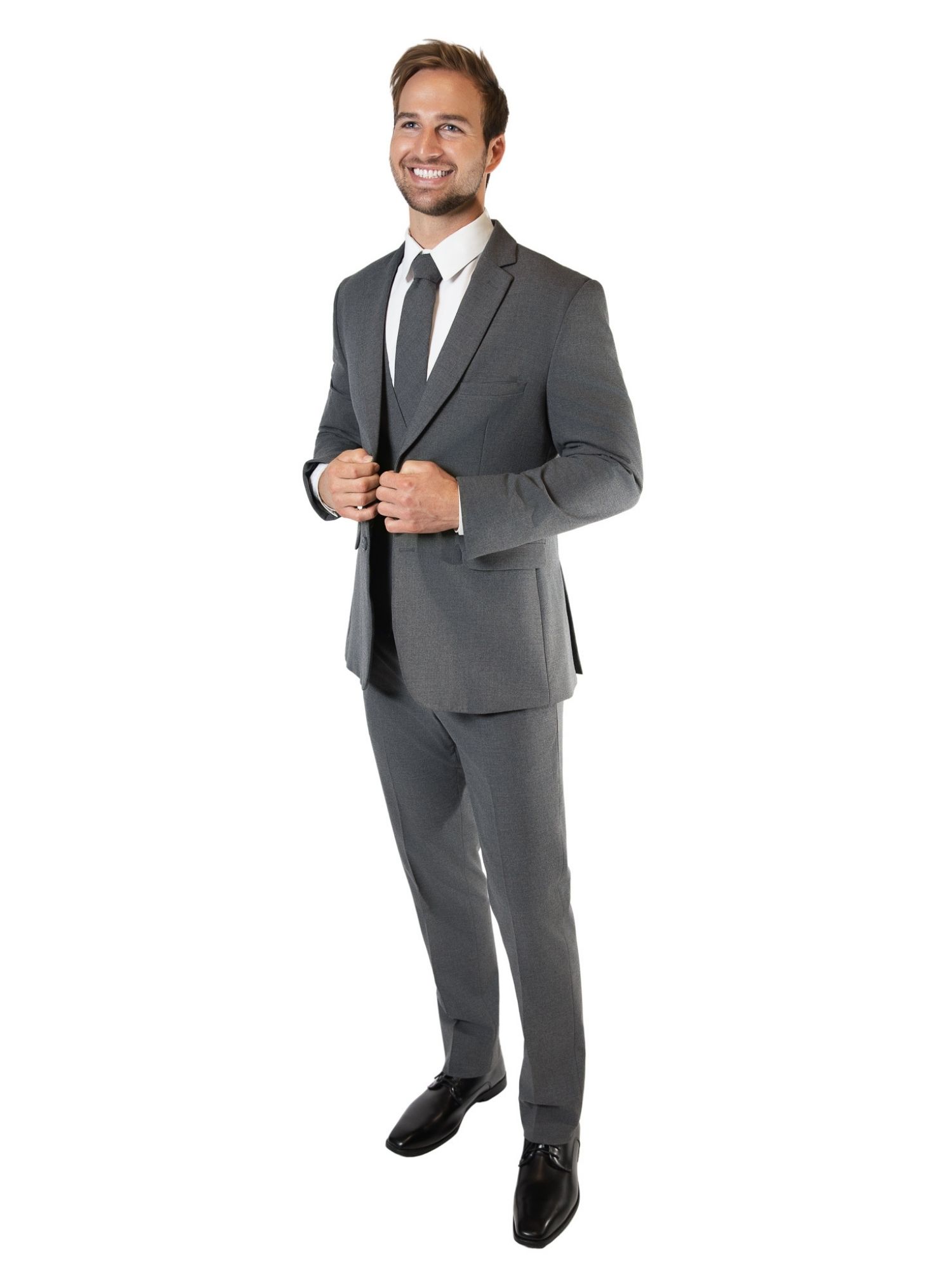 Medium Grey Notch Lapel Suit 3 - Skeffingtons Formal Wear