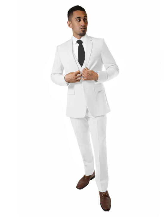 White Notch Lapel Suit